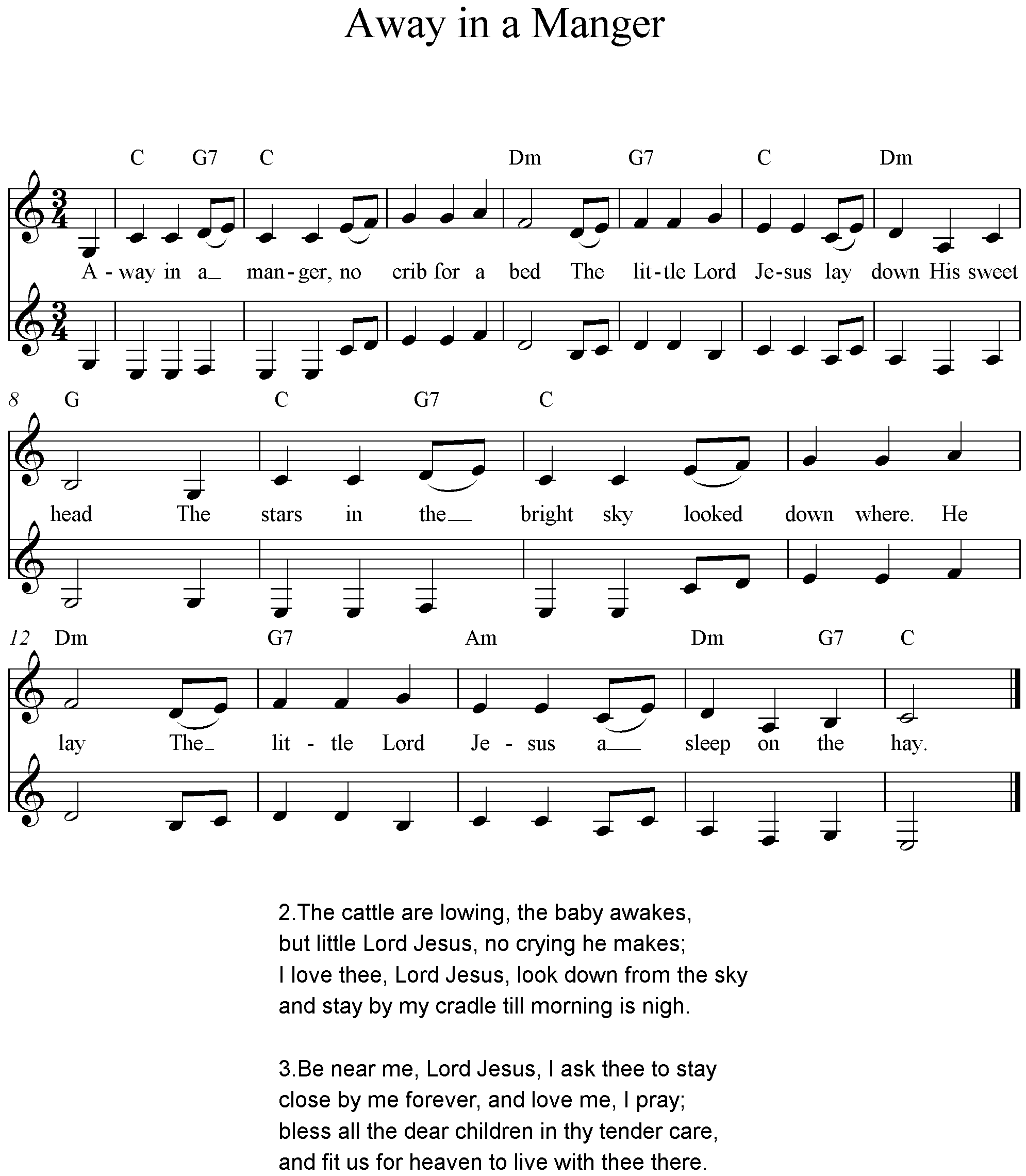 Away in a Manger Noten für Klarinette Clarinet
